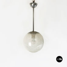 Load image into Gallery viewer, Mesh glass chandelier with metal stem, 1930s
