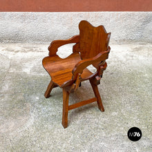 Carica l&#39;immagine nel visualizzatore di Gallery, Curved wood irregular shape rustic armchair, 1930s
