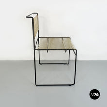 Load image into Gallery viewer, Black metal and transparent plastic Spaghetti style chair, 1980s
