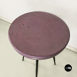 Black and purple plum metal bar tables, 1950s