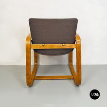 Load image into Gallery viewer, Solid wood and grey fabric armchairs, 1960s

