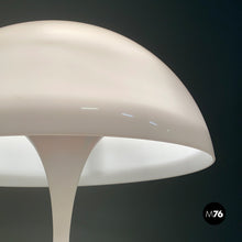 Load image into Gallery viewer, White plastic table lamp with chromed steel detail, 1950s
