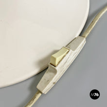 Load image into Gallery viewer, White plastic table lamp with chromed steel detail, 1950s
