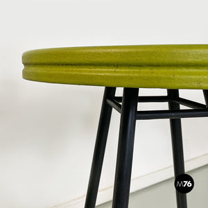 Black and acid green metal bar tables, 1950s