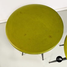 Load image into Gallery viewer, Black and acid green metal bar tables, 1950s
