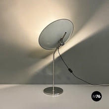 Load image into Gallery viewer, Chromed steel and white metal adjustable table lamp, 1970s
