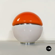 Load image into Gallery viewer, Space Age orange plastic and opaline glass table lamp, 1970s
