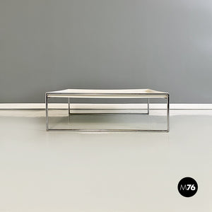 Steel and white plastic Trays coffee table by Piero Lissoni for Kartell, 1990s