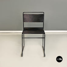 Carica l&#39;immagine nel visualizzatore di Gallery, Black scooby and metal Spaghetti chair by Giandomenico Belotti for Alias, 1980s
