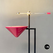 Load image into Gallery viewer, Black metal and magenta floor lamp, 1980s
