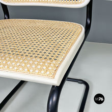 Load image into Gallery viewer, Black metal, white beech and Vienna straw Cesca chair by Marcel Breuer for Gavina, 1960s
