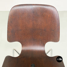 画像をギャラリービューアに読み込む, Wood single shell and chromed steel rods legs chairs, 1960s
