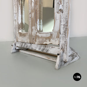 Freestanding mirror, made from a wooden swing door, 1940s