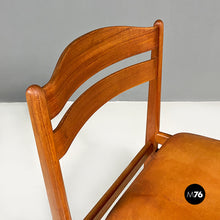 将图片加载到图库查看器，Teak and cognac leather pair of chairs, 1960s
