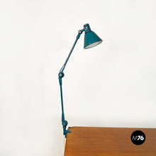 Load image into Gallery viewer, Teal colored metal Aure clamp lamp by Stilnovo, 1960s
