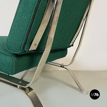 Carica l&#39;immagine nel visualizzatore di Gallery, Steel and green cotton armchairs by Gastone Rinaldi for Rima, 1970s
