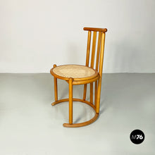 Carica l&#39;immagine nel visualizzatore di Gallery, Solid wood and Vienna straw pair of high backed chairs, 1980s
