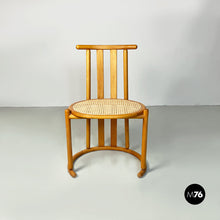 Load image into Gallery viewer, Solid wood and Vienna straw pair of high backed chairs, 1980s
