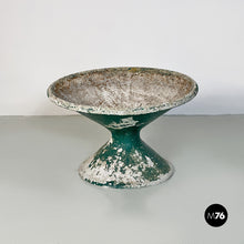 Load image into Gallery viewer, Conical green concrete Diable planter or vase by Willy Gulh, 1950s
