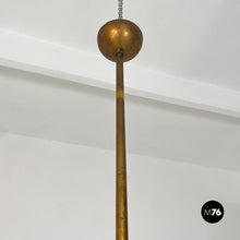 Load image into Gallery viewer, Glass and patina brass four lights chandeliers, 1930s
