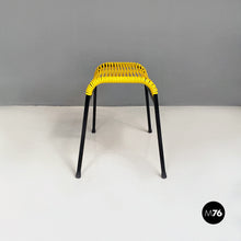 Carica l&#39;immagine nel visualizzatore di Gallery, Black metal and yellow plastic footrest or stool, 1960s
