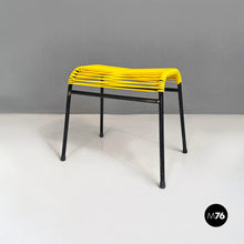 Carica l&#39;immagine nel visualizzatore di Gallery, Black metal and yellow plastic footrest or stool, 1960s
