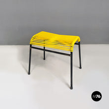 Carica l&#39;immagine nel visualizzatore di Gallery, Black metal and yellow plastic footrest or stool, 1960s
