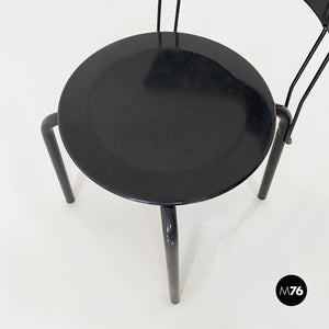 Black metal Ibisco chair by Giuseppe Raimondi for Molteni & Consonni, 1980s