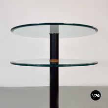 Load image into Gallery viewer, Metal structure and glass double round top, 1980s
