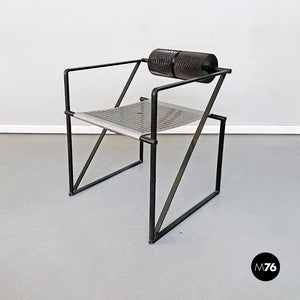 Black metal chairs "Seconda" by Mario Botta for Alias, 1985