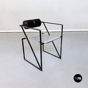 Black metal chairs "Seconda" by Mario Botta for Alias, 1985