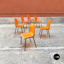 画像をギャラリービューアに読み込む, Stackable orange plastic chairs, 1960s
