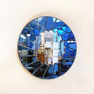 Blue round mirror, 1960s