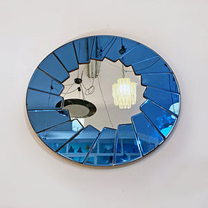 Blue round mirror, 1960s