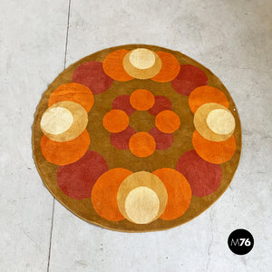 Round carpet with circular motifs, 1970s