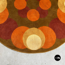 Load image into Gallery viewer, Round carpet with circular motifs, 1970s
