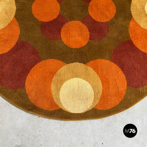 Round carpet with circular motifs, 1970s