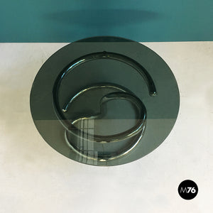 Anaconda smocked glass coffee table by Paul Tuttle, 1970s