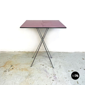 Laminate and chromed steel foldin table by Zerodisegno, 1980s