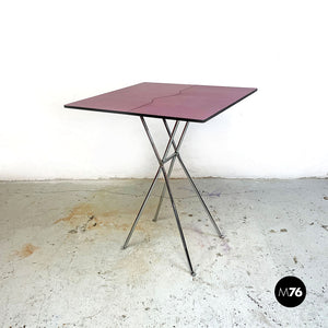 Laminate and chromed steel foldin table by Zerodisegno, 1980s