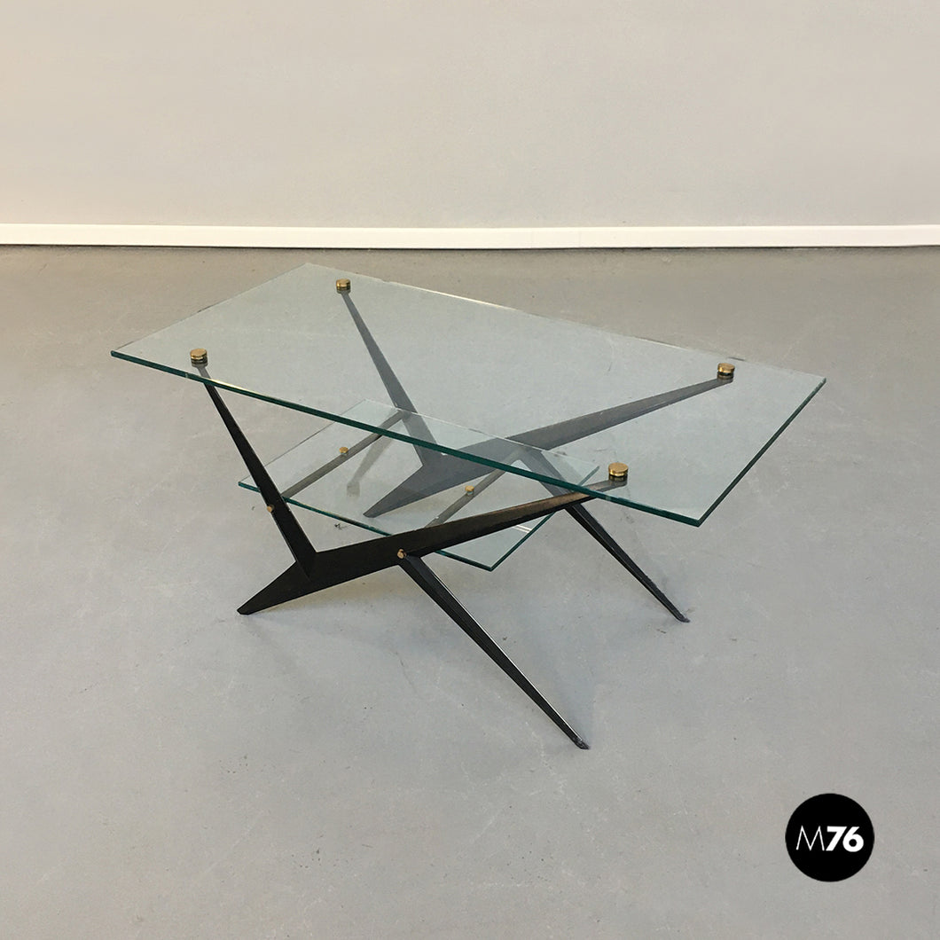 Glass and iron coffee table by Angelo Ostuni, 1950s