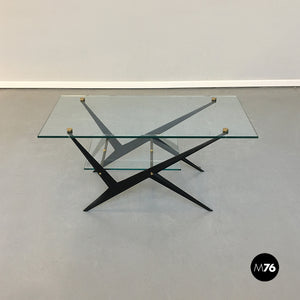Glass and iron coffee table by Angelo Ostuni, 1950s