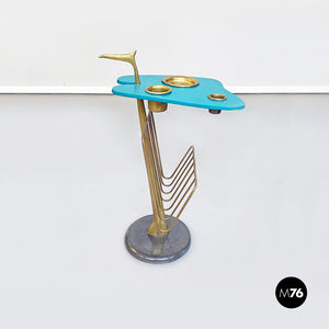 Brass table with magazine rack, 1980s