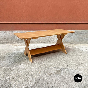 Solid wood Crate table by Gerrit Rietveld for Cassina, 1980s