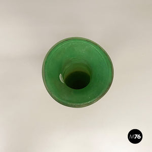 Green scavo glass vase, 1960s